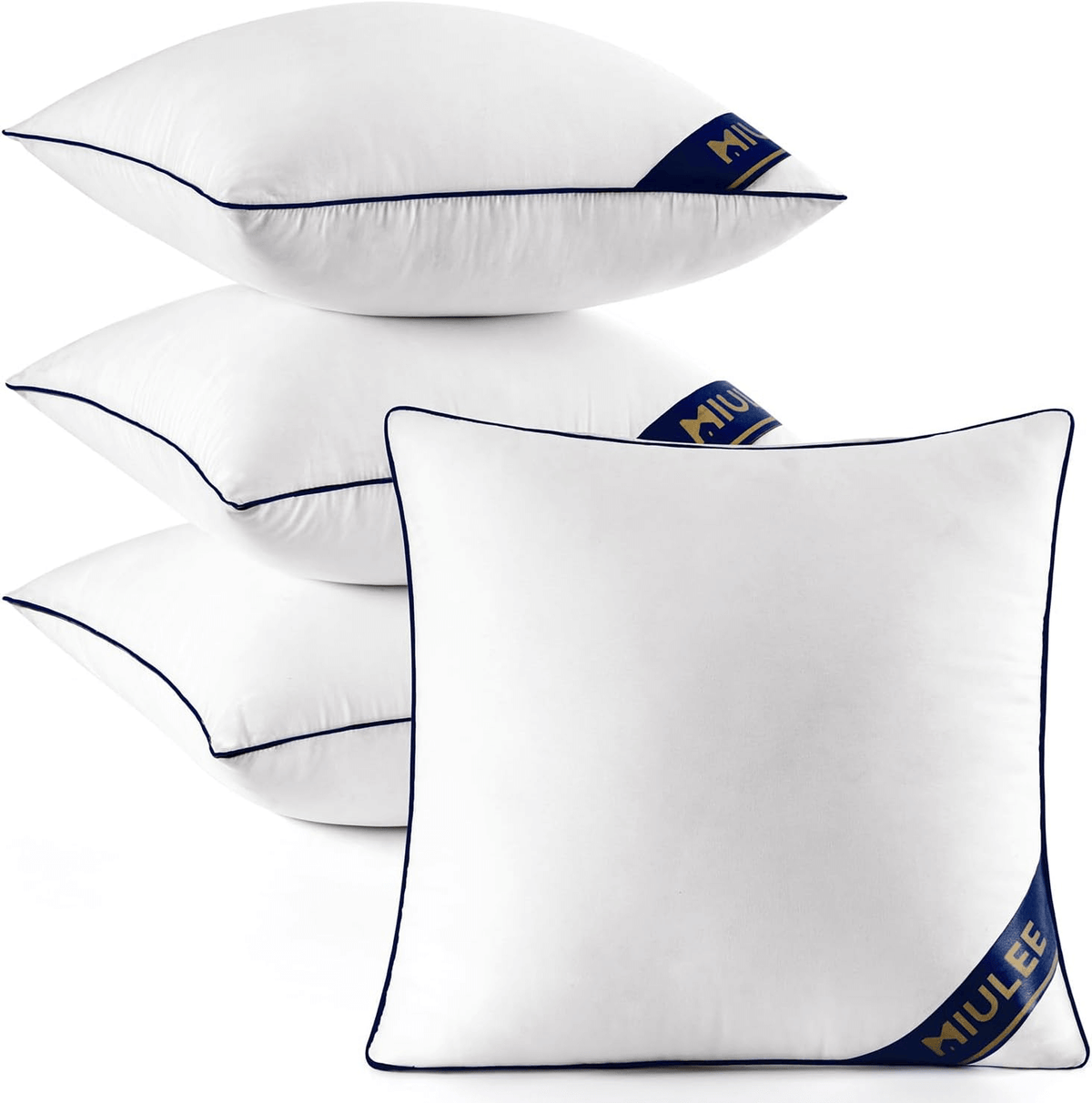 MIULEE 22x22 Pillow Inserts Set of 4 Throw Pillows Premium Down Alternative Pillow Inserts Square Decorative Pillow Stuffer for Sofa, Couch (22x22 inch, Set of 4)