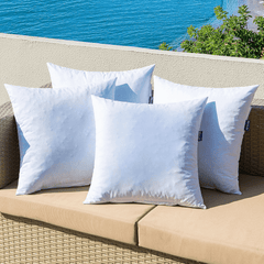 MIULEE 24 x 24 Pillow Inserts - Pack of 4 Water Resistant Shredded Memory Foam Outdoor Pillows - Decorative Premium Pillow Forms Stuffer for Couch Patio Furniture Living Room