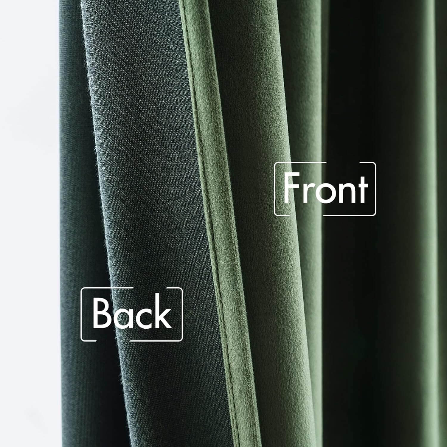 MIULEE Customized Pleated Velvet Luxury Blackout Curtains Thermal Insulated (2 Panels) - Pleated