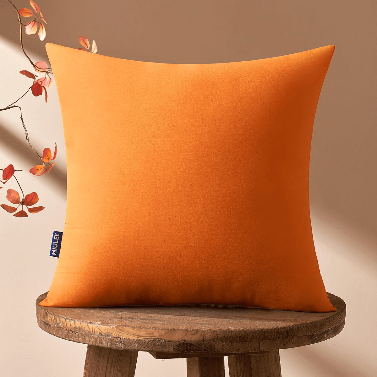 MIULEE Fall Orange Throw Pillow Insert Premium Pillow Stuffer Sham Square for Decorative Cushion Bed Couch Sofa 18x18 Inch