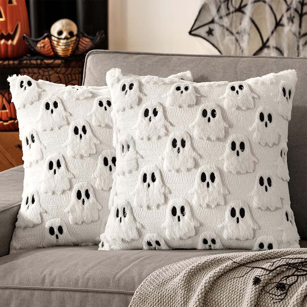 MIULEE Halloween Spooky White Ghost Pillow Covers