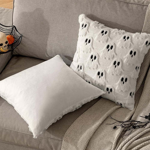 MIULEE Halloween Spooky White Ghost Pillow Covers