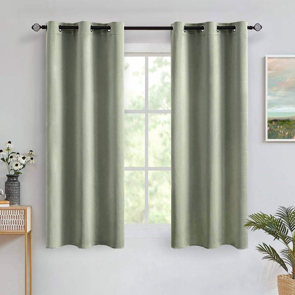 MIULEE Room Darkening Curtains Thermal Insulated Drapes Solid Window Treatment Set Grommet Top Light Blocking Blackout Curtain for Living Room/Bedroom 2 Panels 42 x 63 inch Sage Green