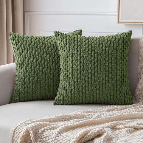 MIULEE Corduroy Boho Farmhouse Striped Throw Pillow Covers