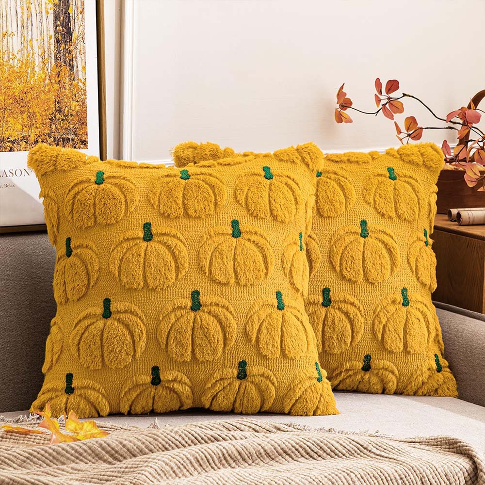 MIULEE Decorative Fall Pumpkin Farmhouse Pillow Covers
