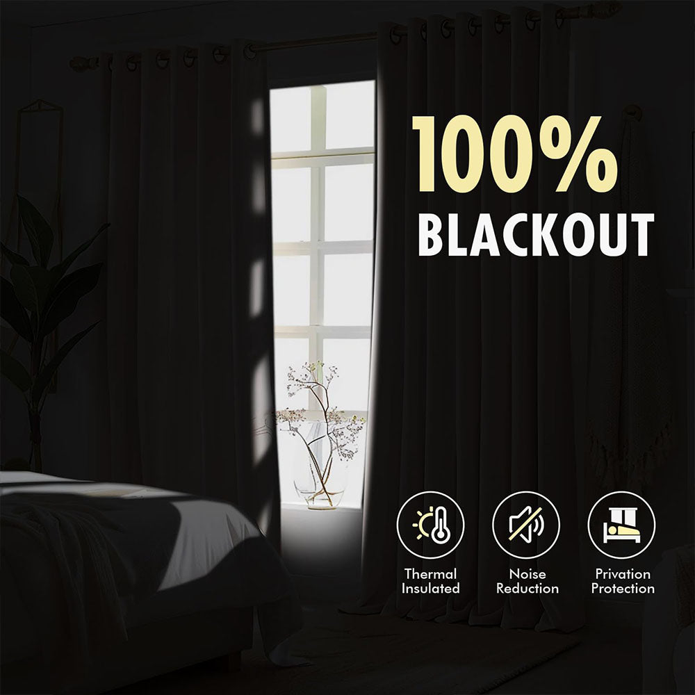 Pinch Pleated 100% Blackout Linen Curtains