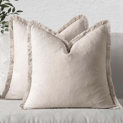 Natural_Beige Linen Boho Pillow Covers