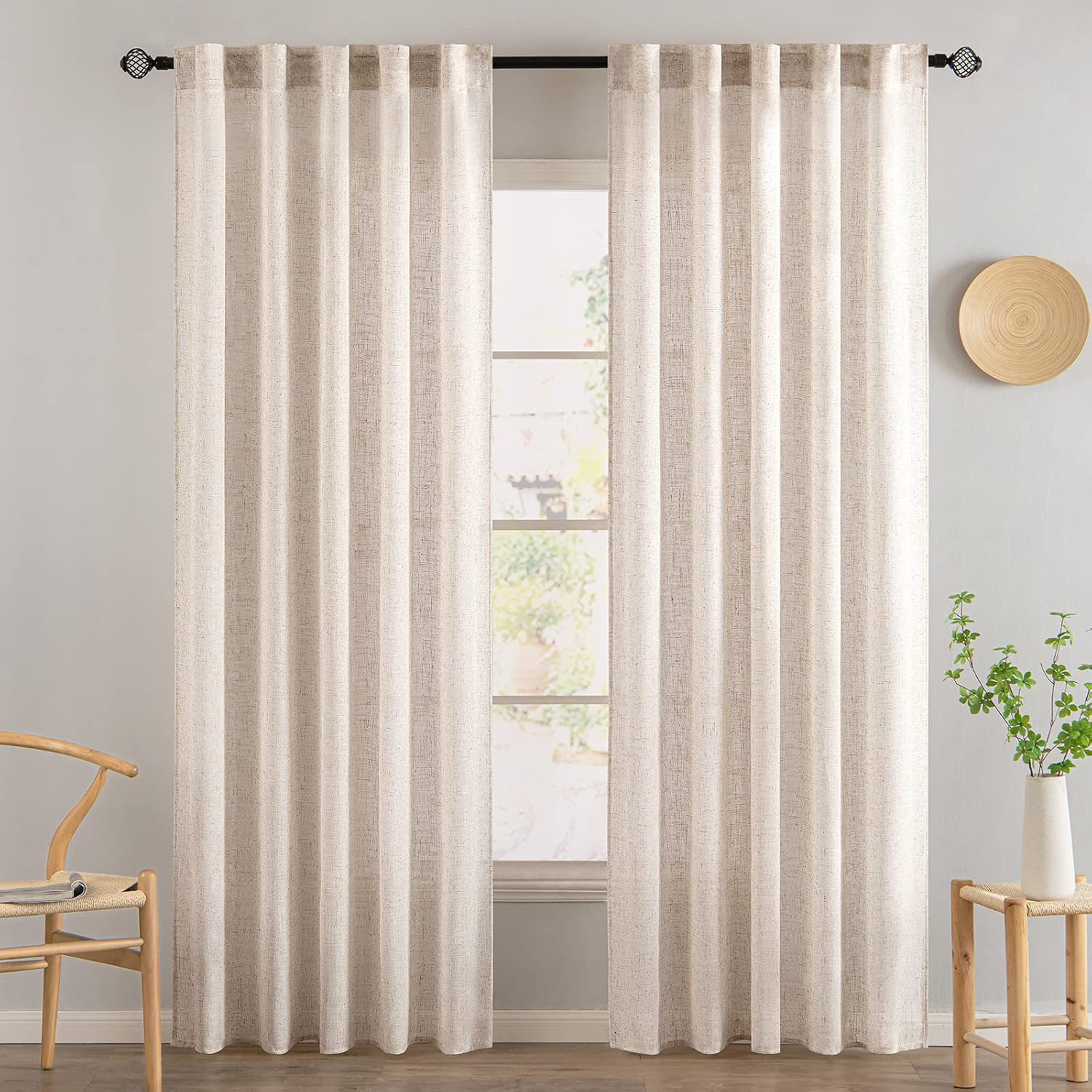 Linen Textured Window Drapes