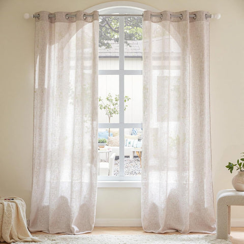 Light Filtering Linen Drapes - Grommet (2 Panels)