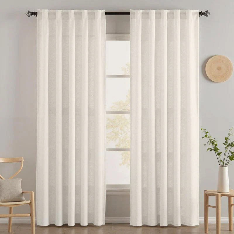 "Nature" Custom Heavyweight Linen Drape - Rod Pocket & Back Tab