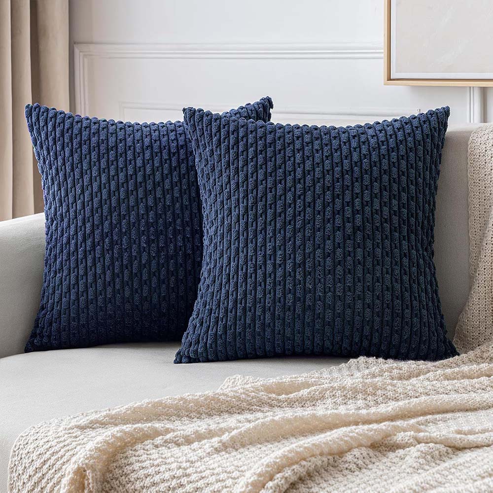 MIULEE Corduroy Boho Farmhouse Striped Throw Pillow Covers