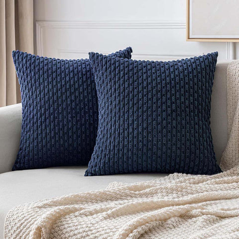 MIULEE Corduroy Boho Farmhouse Striped Throw Pillow Covers