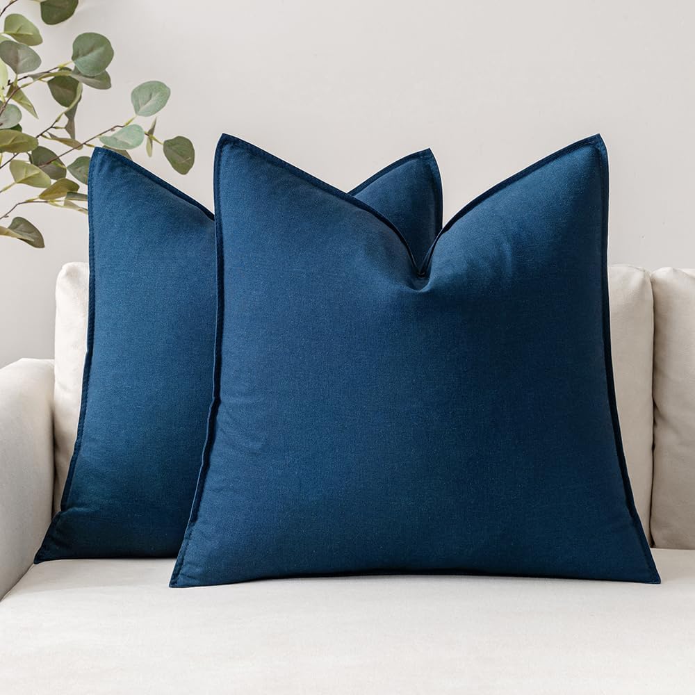 MIULEE Decorative Linen Modern Farmhouse Home Couch Throw Pillow Covers (Pack of 2)