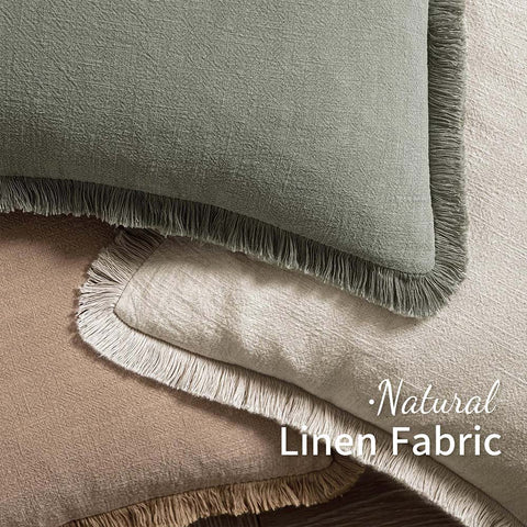 Neutral Linen Boho Pillow Covers