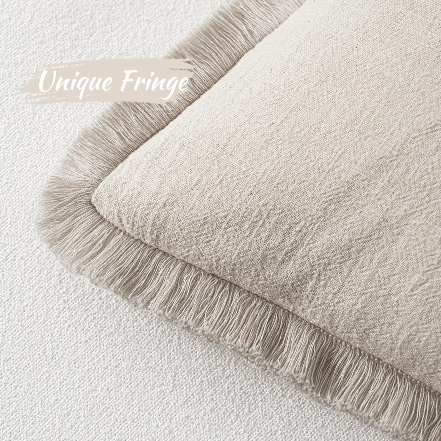 Neutral Linen Boho Pillow Covers