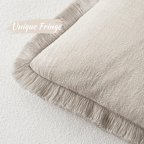 Neutral Linen Boho Pillow Covers
