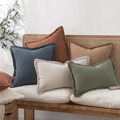 Neutral Linen Boho Pillow Covers