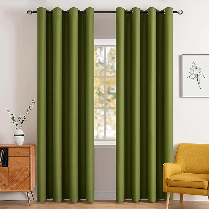 MIULEE Room Darkening Thermal Insulated Blackout Curtains (2 Panels)