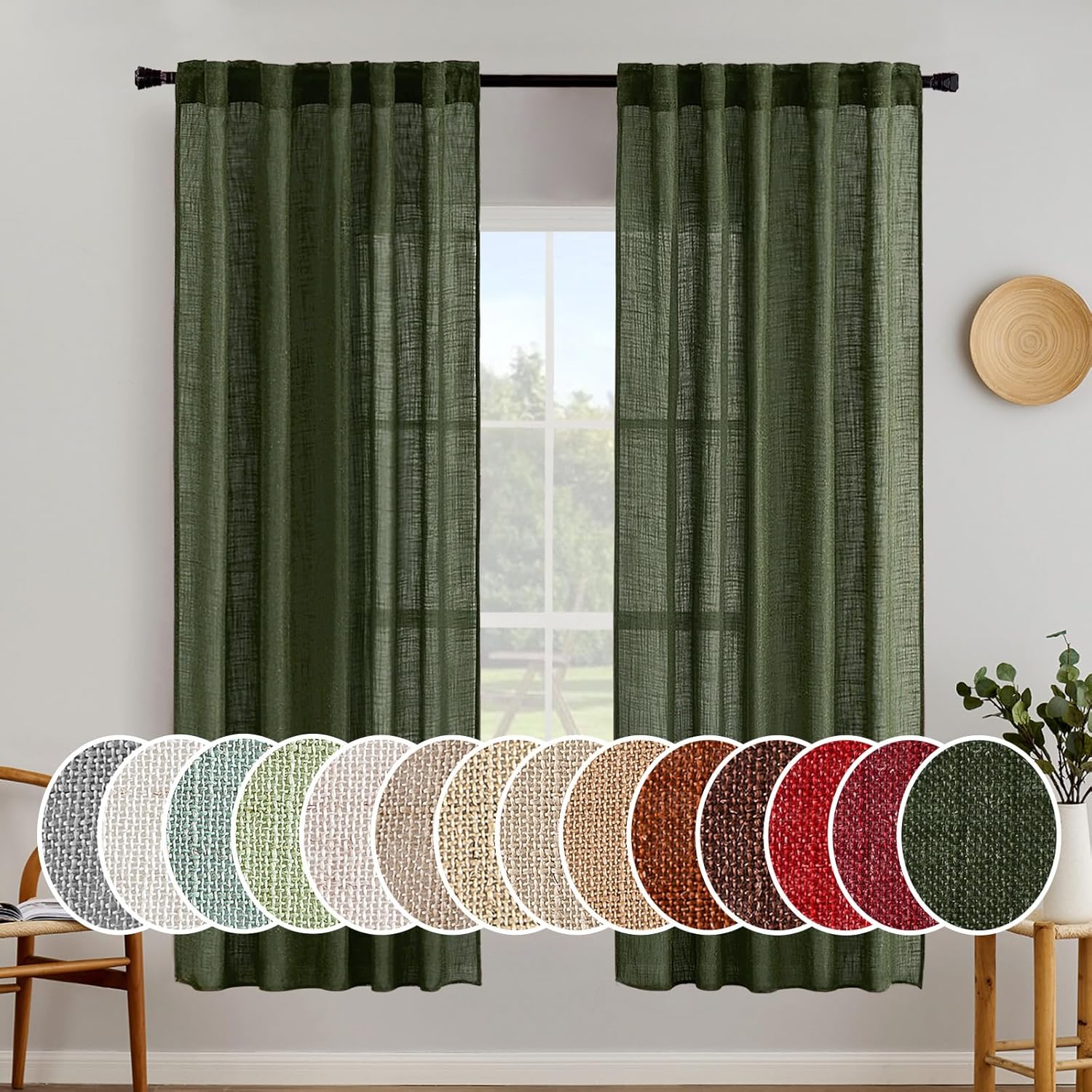 Linen Textured Window Drapes