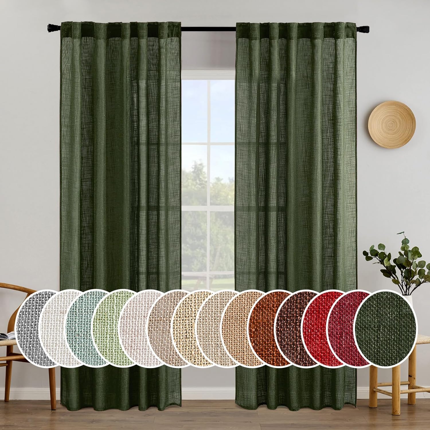 Linen Textured Window Drapes