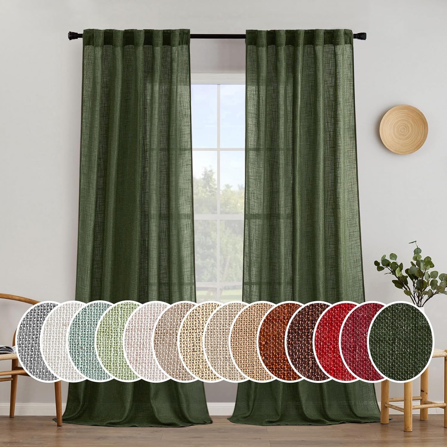 Linen Textured Window Drapes