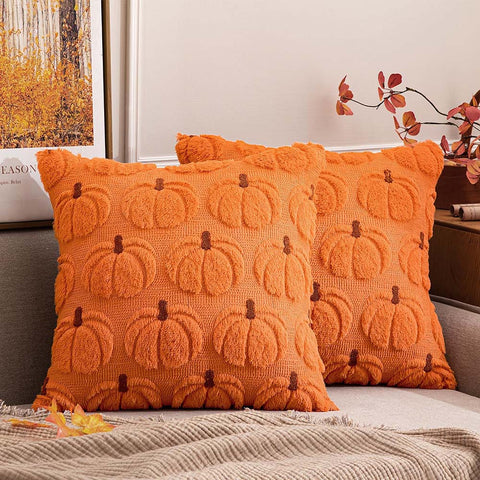 MIULEE Decorative Fall Pumpkin Farmhouse Pillow Covers