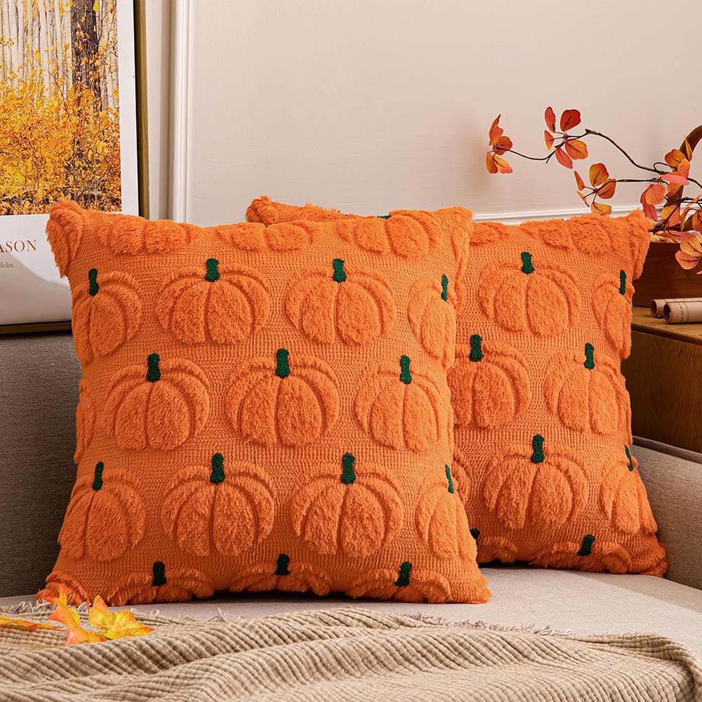 MIULEE Decorative Fall Pumpkin Farmhouse Pillow Covers