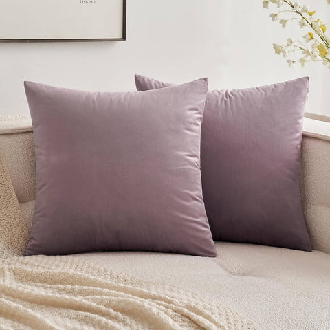 MIULEE Velvet Soft Solid Decorative Square Throw Pillow Covers (Pack of 2)