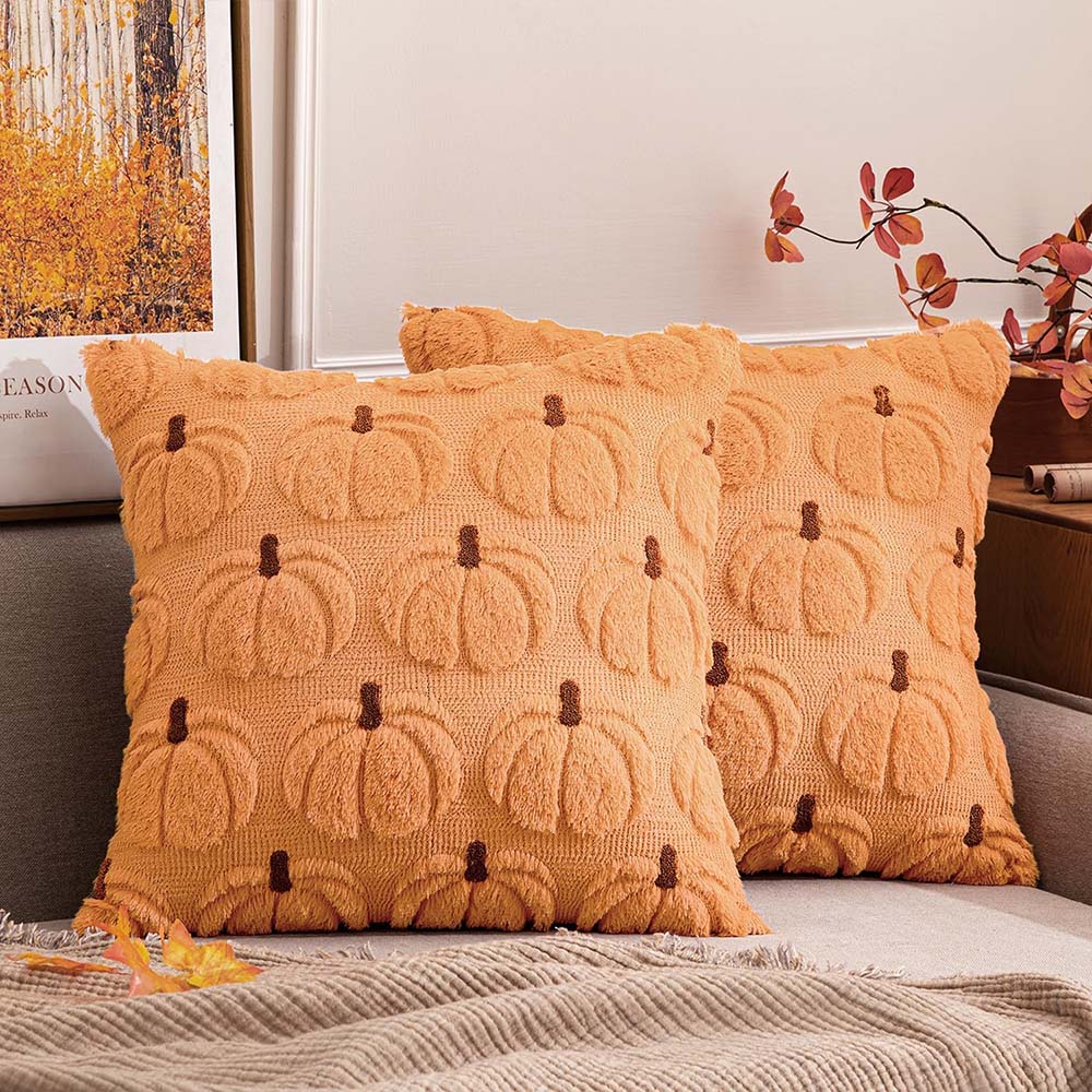MIULEE Decorative Fall Pumpkin Farmhouse Pillow Covers