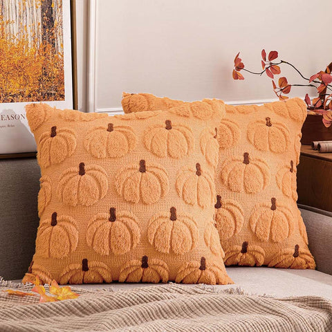 MIULEE Decorative Fall Pumpkin Farmhouse Pillow Covers
