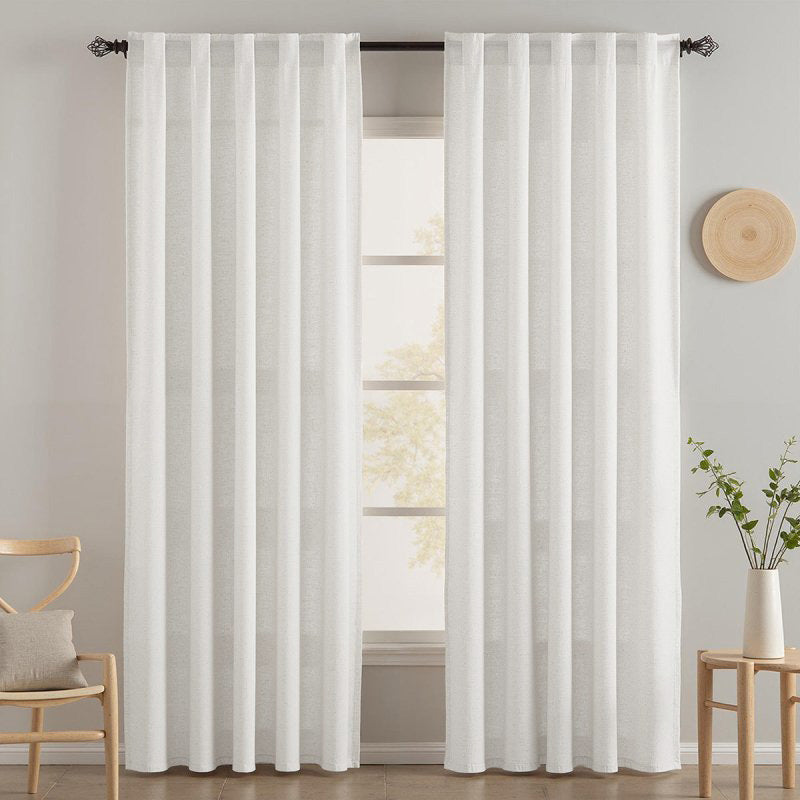 Pure White Nature Rod Pocket & Back Tab Drape