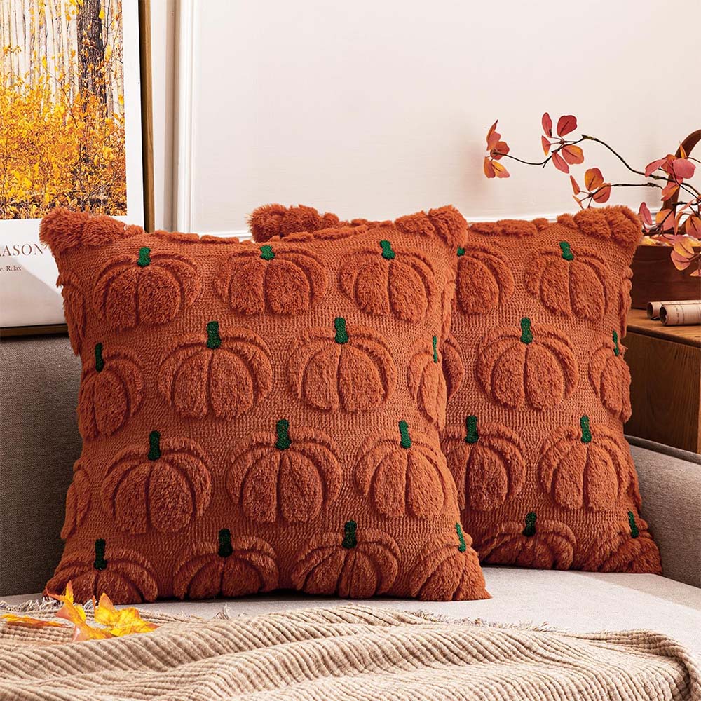 MIULEE Decorative Fall Pumpkin Farmhouse Pillow Covers