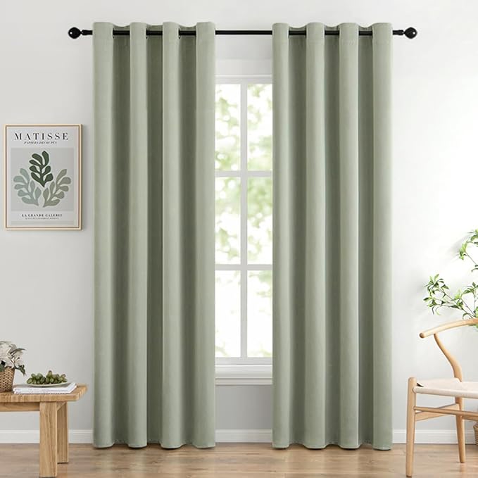 Free Shipping - MIULEE Room Darkening Thermal Insulated Blackout Curtains (2 Panels)