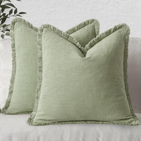 Sage_Green Linen Boho Pillow Covers