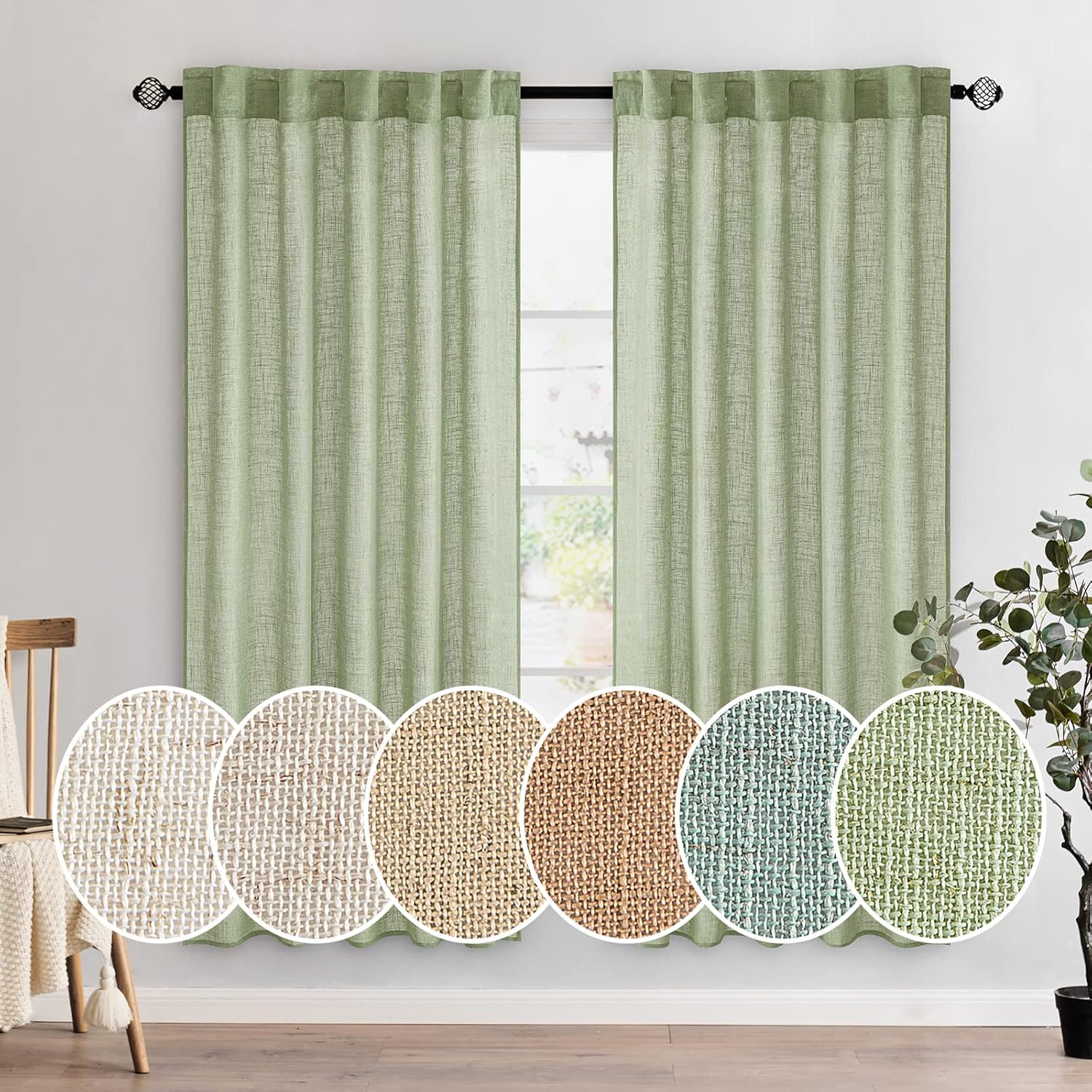 Linen Textured Window Drapes