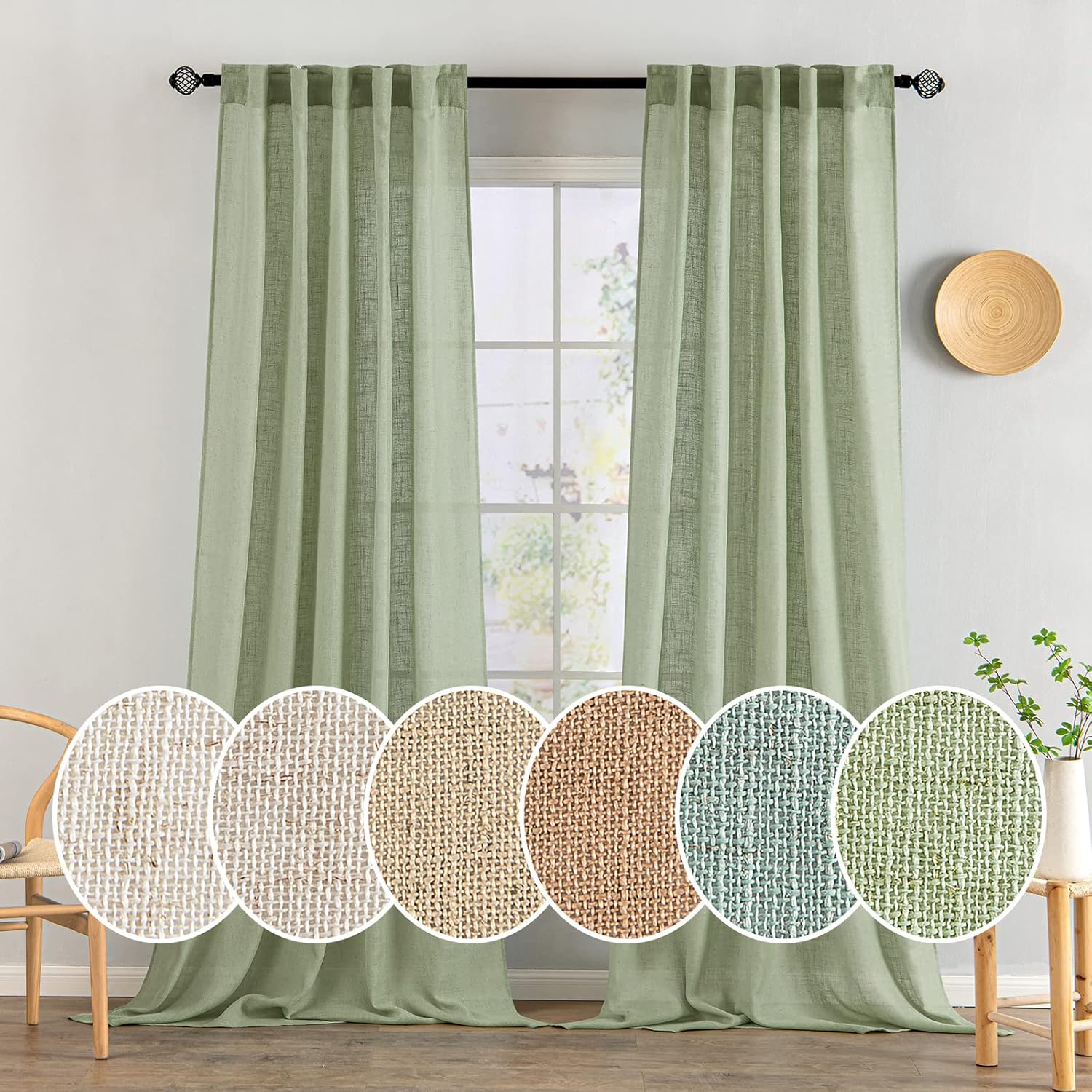 Linen Textured Window Drapes