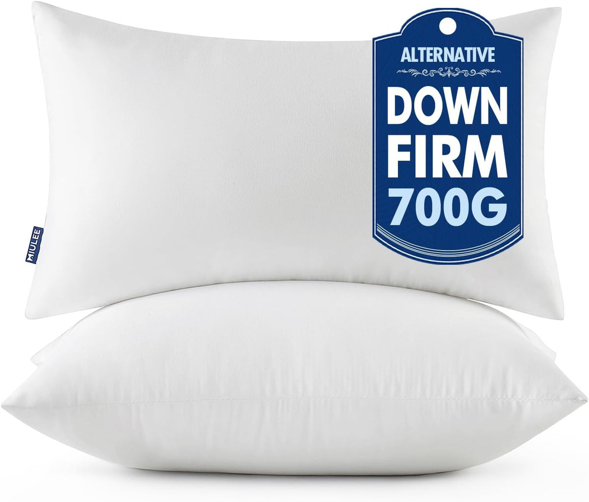 MIULEE Pillows Standard Size Set of 2, Pack of 2 20x26 Inch 100% Virgin Fiber Filling Bed Couch Pillows