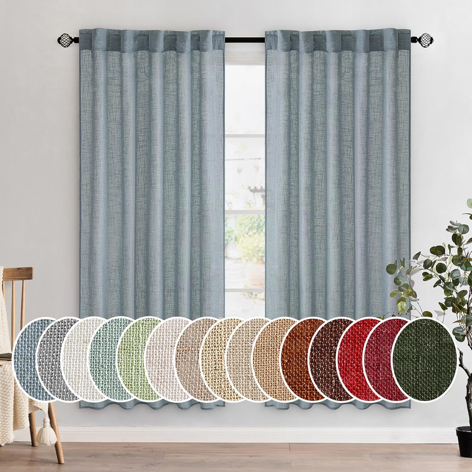 Linen Textured Window Drapes