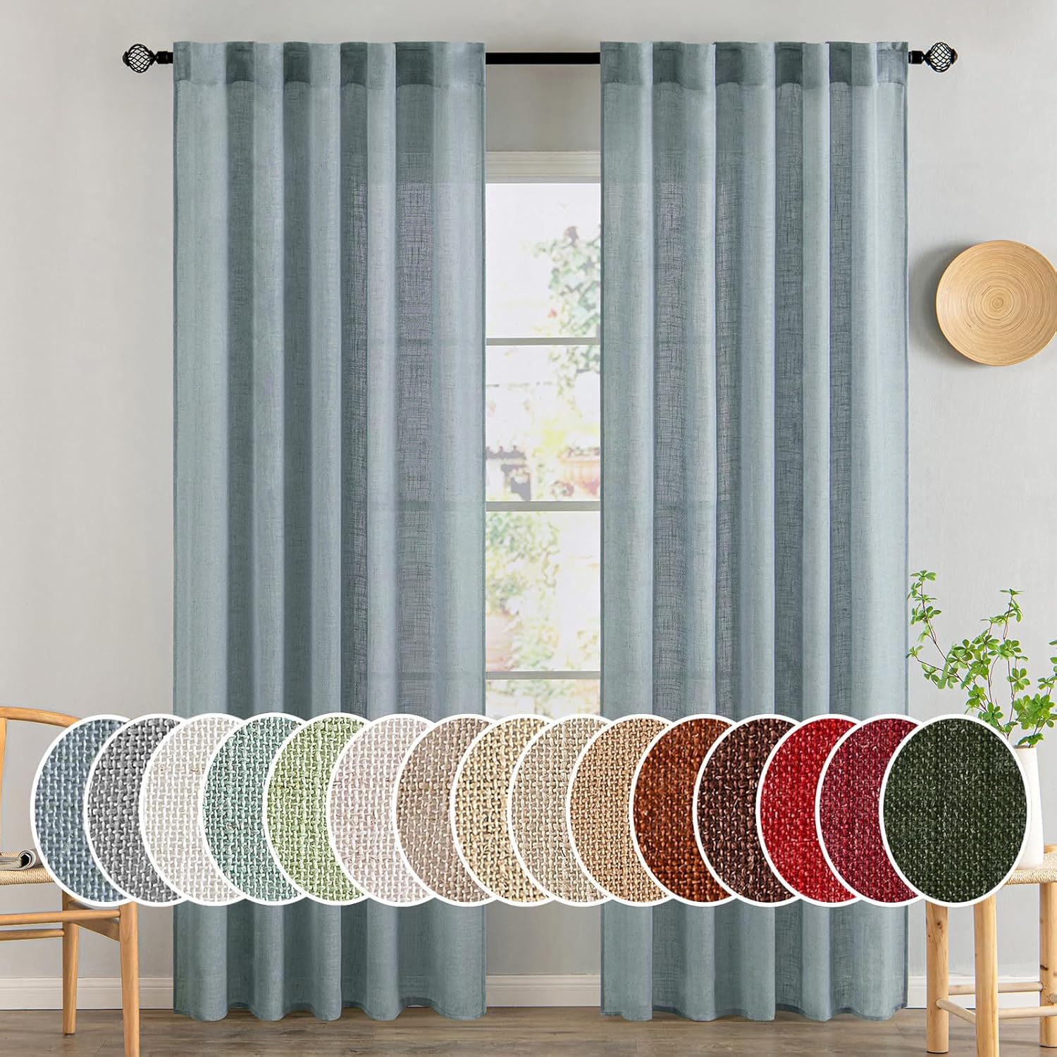 Linen Textured Window Drapes