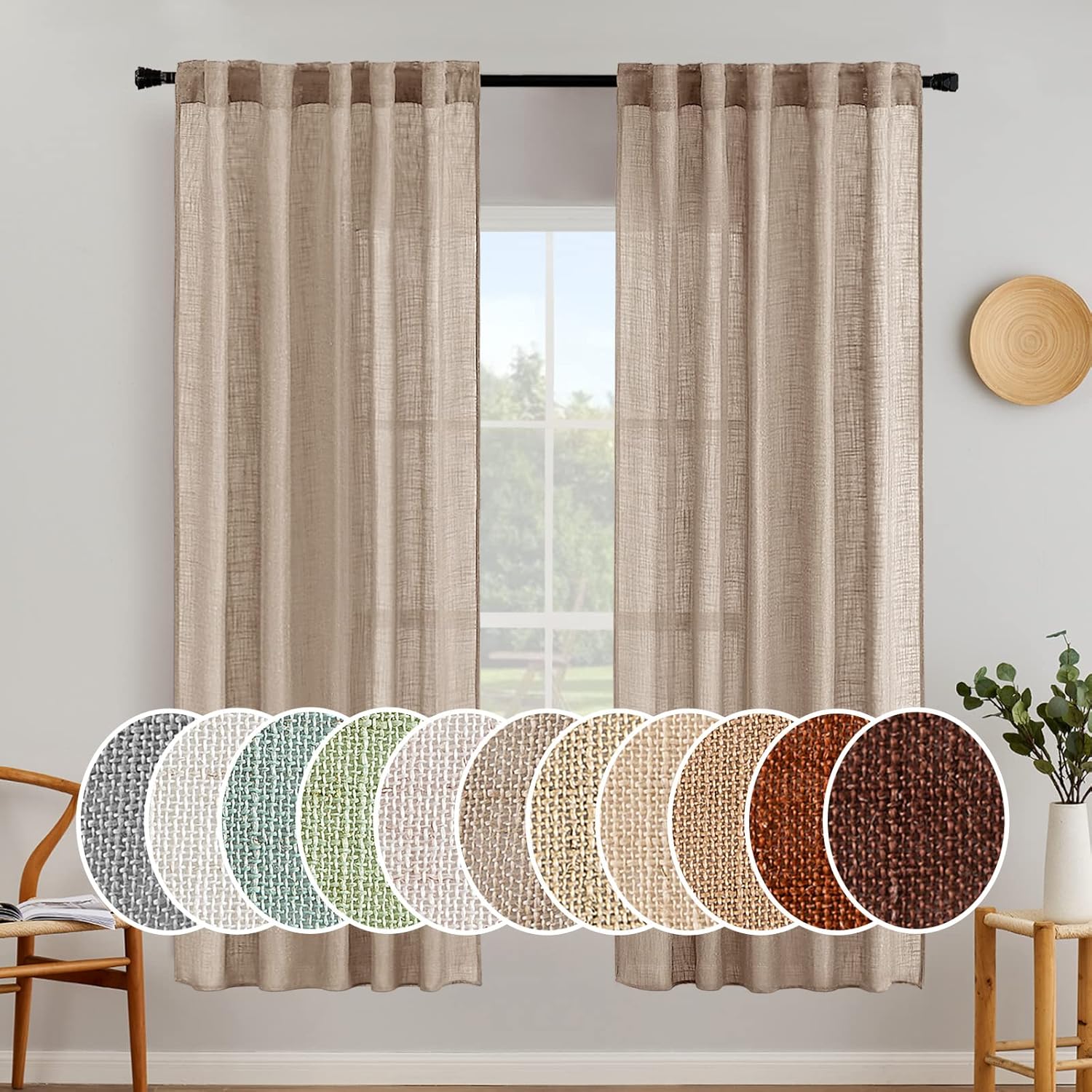 Linen Textured Window Drapes