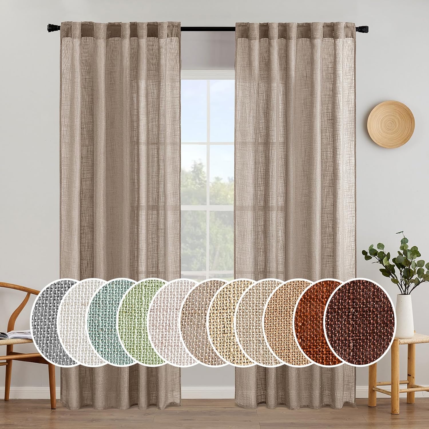 Linen Textured Window Drapes