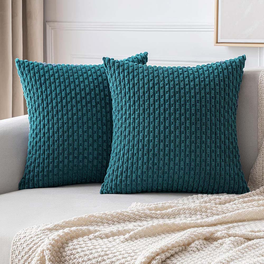 MIULEE Corduroy Boho Farmhouse Striped Throw Pillow Covers