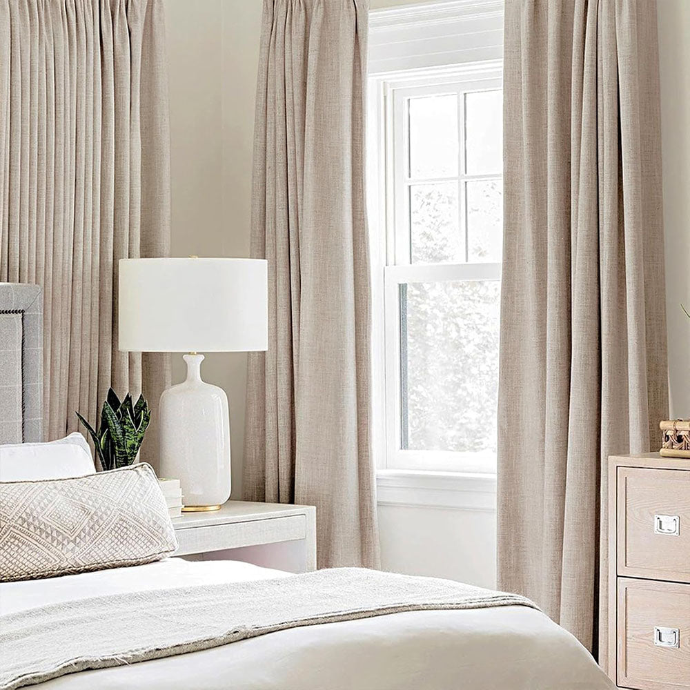 Velle 100% Blackout Linen Textured Curtains - Details