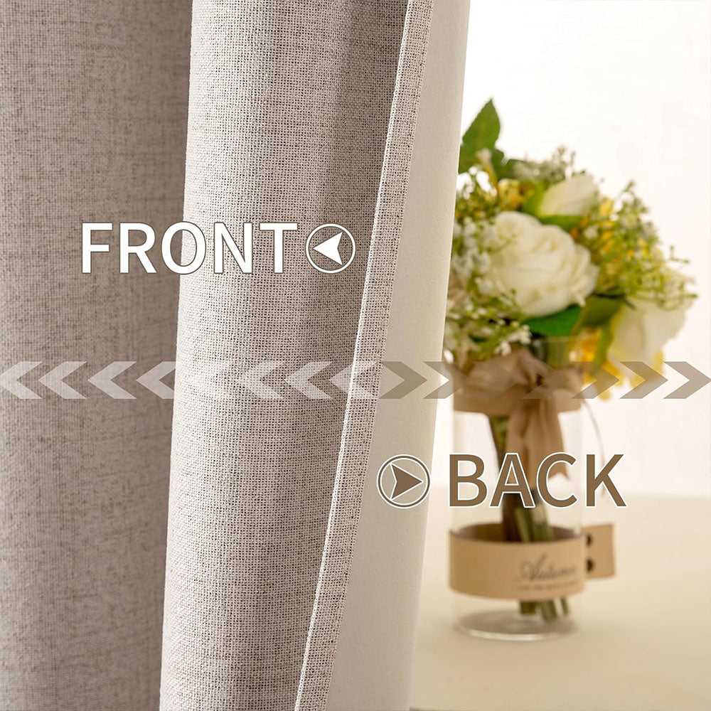 Velle 100% Blackout Linen Textured Curtains - Details