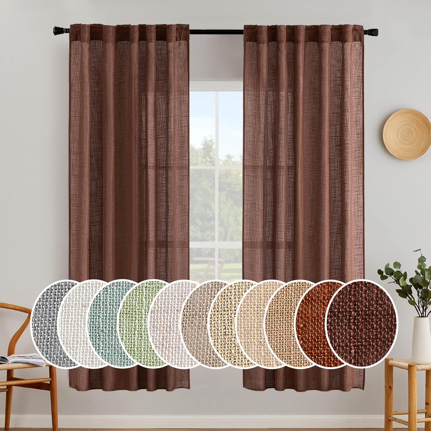Linen Textured Window Drapes