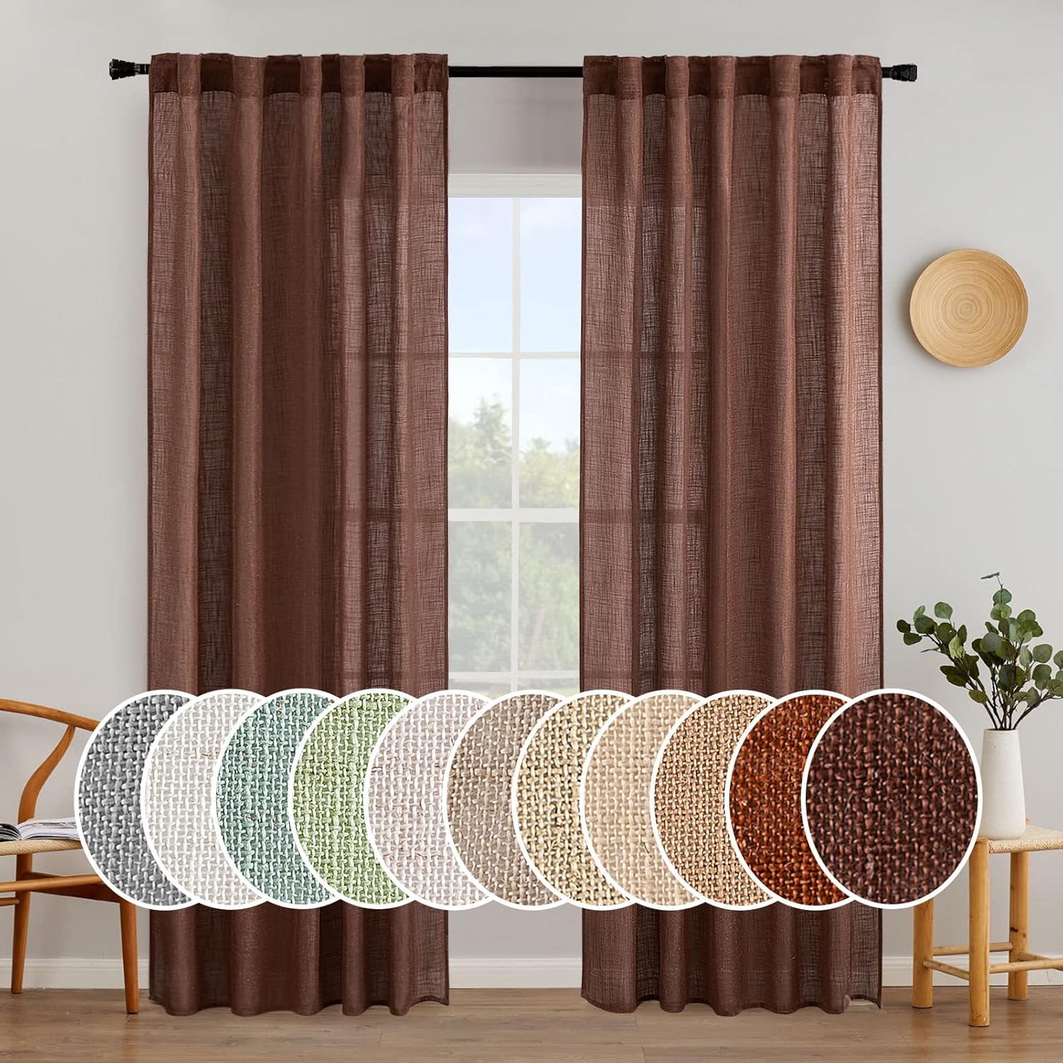 Linen Textured Window Drapes
