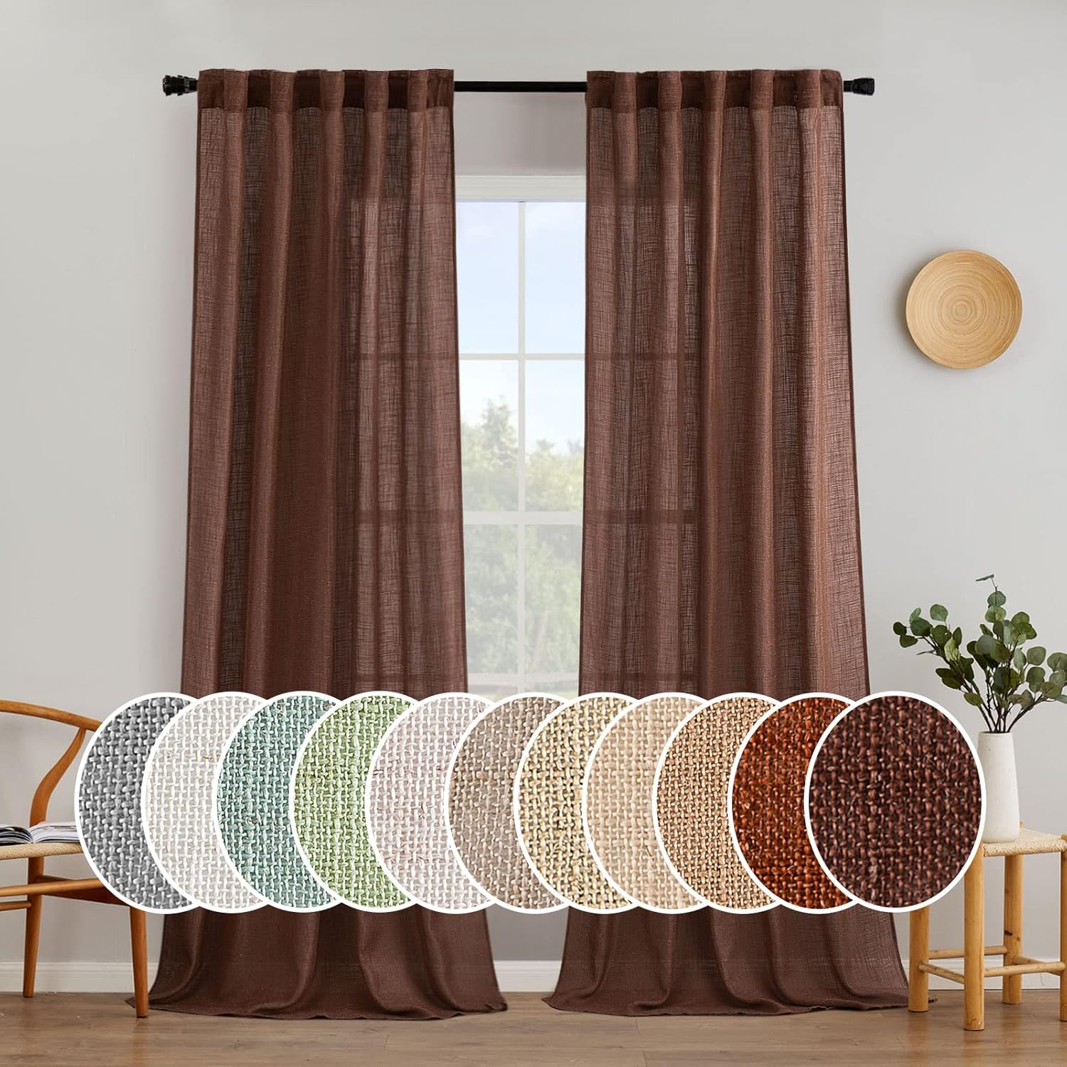 Linen Textured Window Drapes