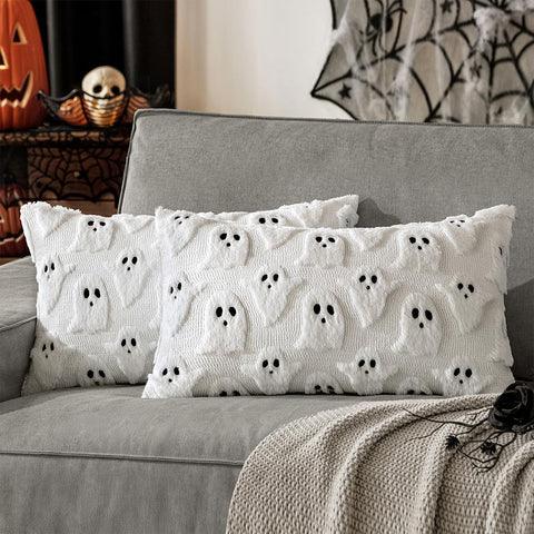 MIULEE Halloween Cute Ghost Spooky Pillow Covers
