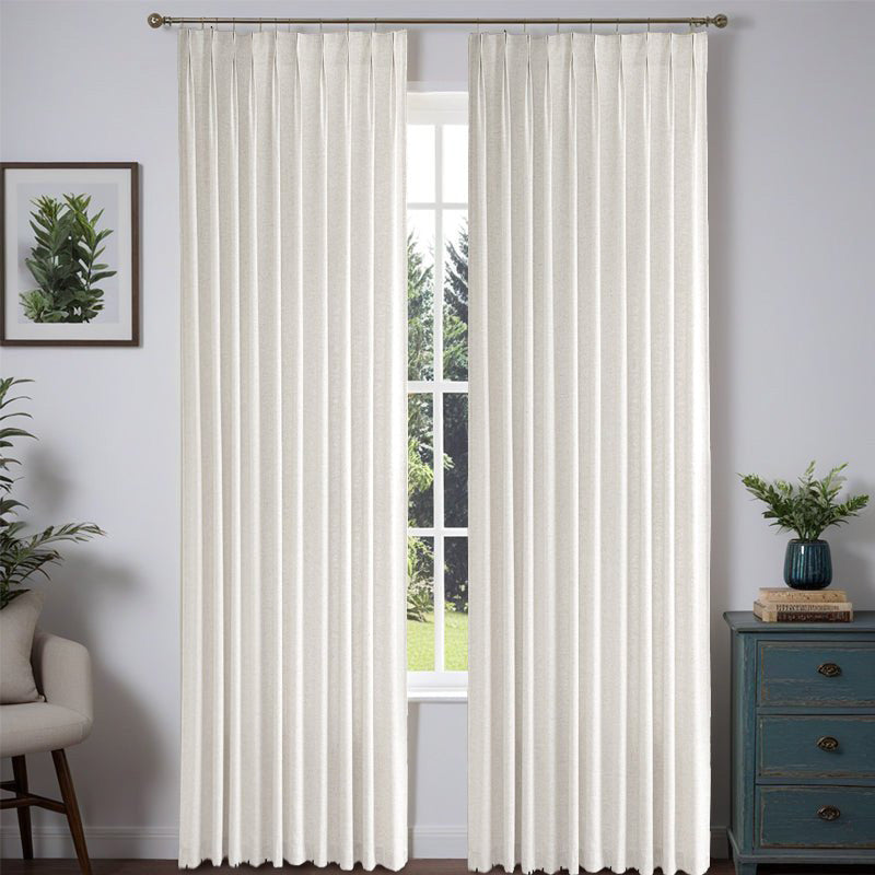 Natural White Nature Pleated Drape