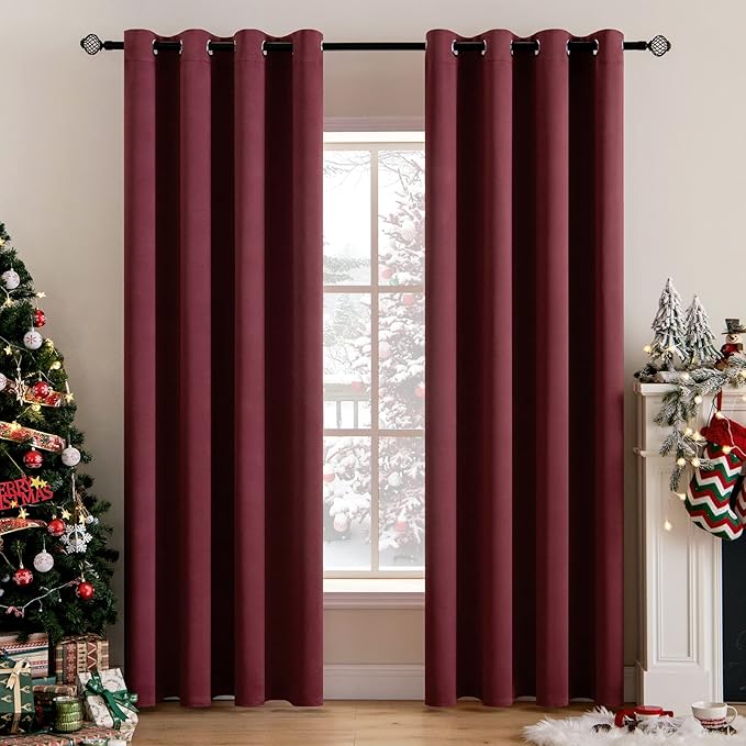 MIULEE Room Darkening Thermal Insulated Blackout Curtains (2 Panels)